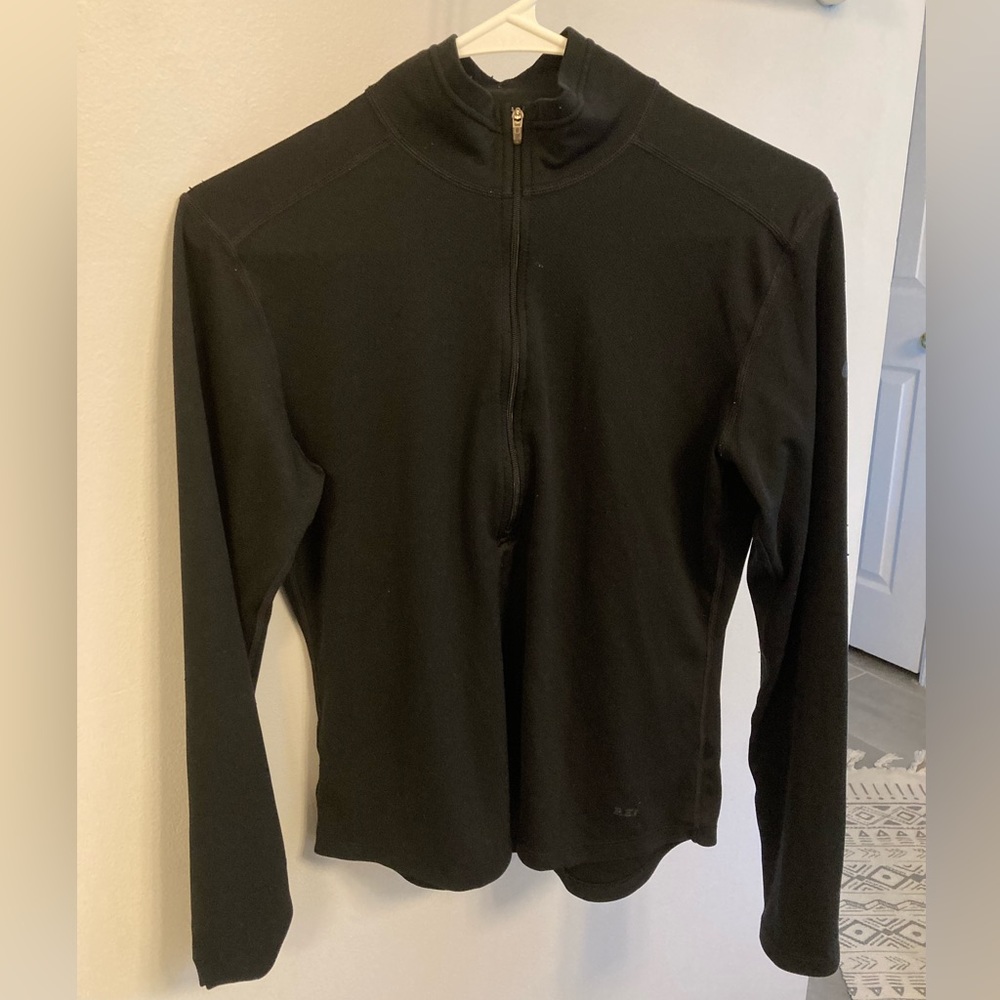 REI Women’s Half Zip black breathable lightweight long sleeve black size medium